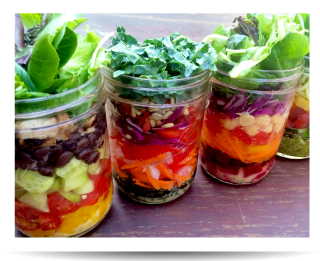 Mason Jar Salads - Kale and Chocolate