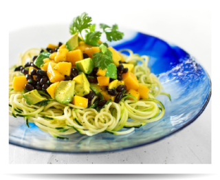 Zucchini Pasta with Mango